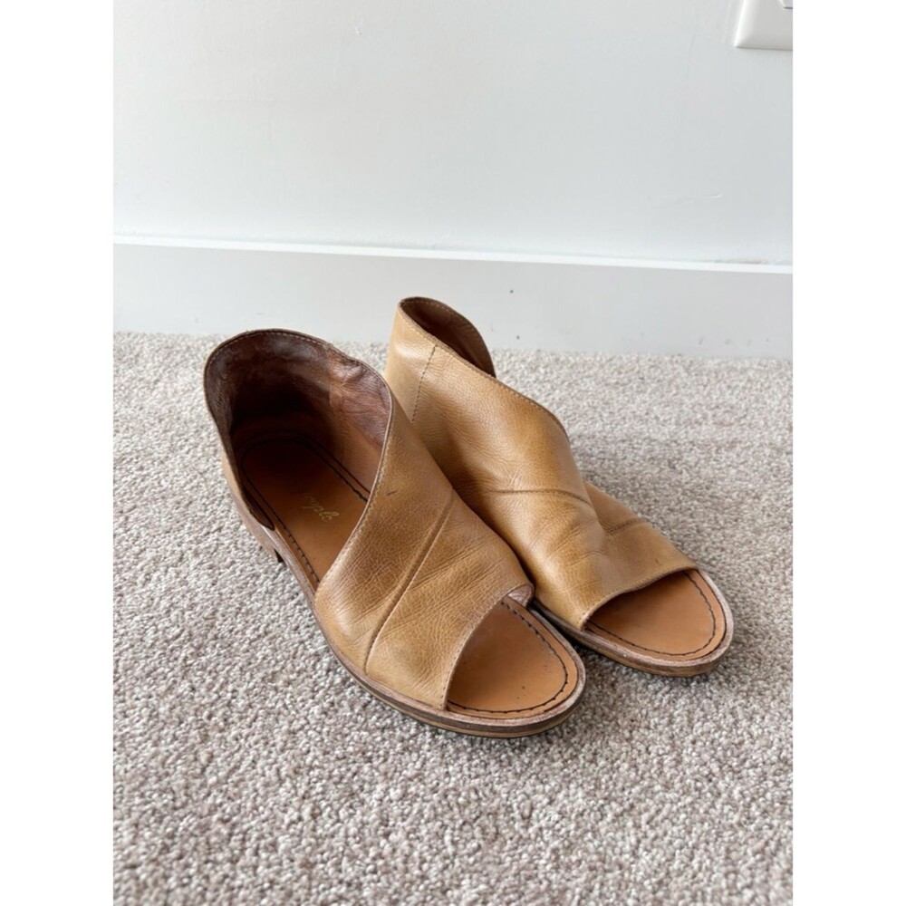 Free People Tan Leather Open-Toe Sandals